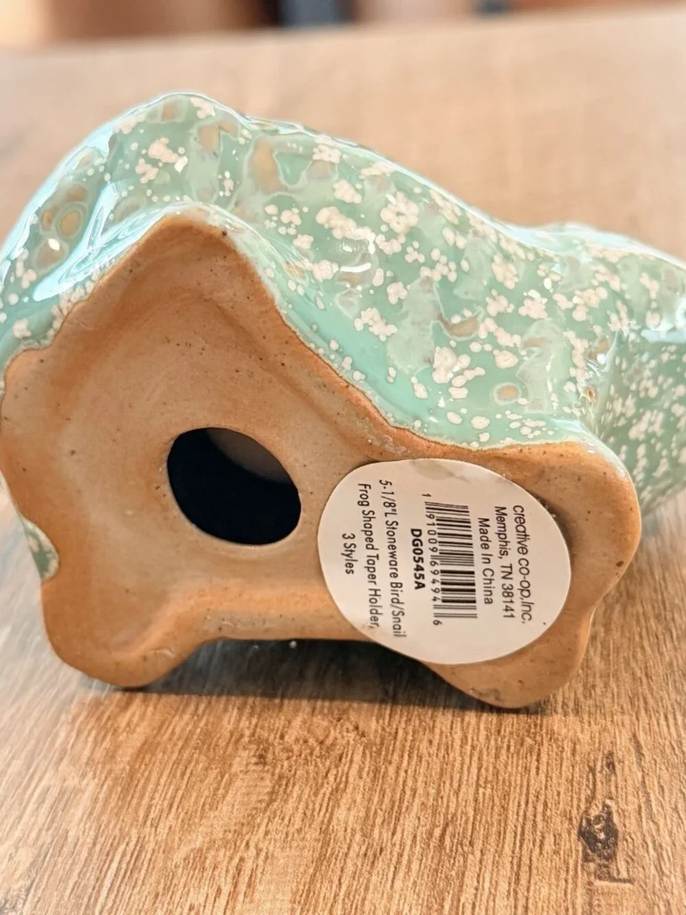 Creative Coop‎ Design Stoneware Frog Toad Taper Candle Holder Gift Decor Green